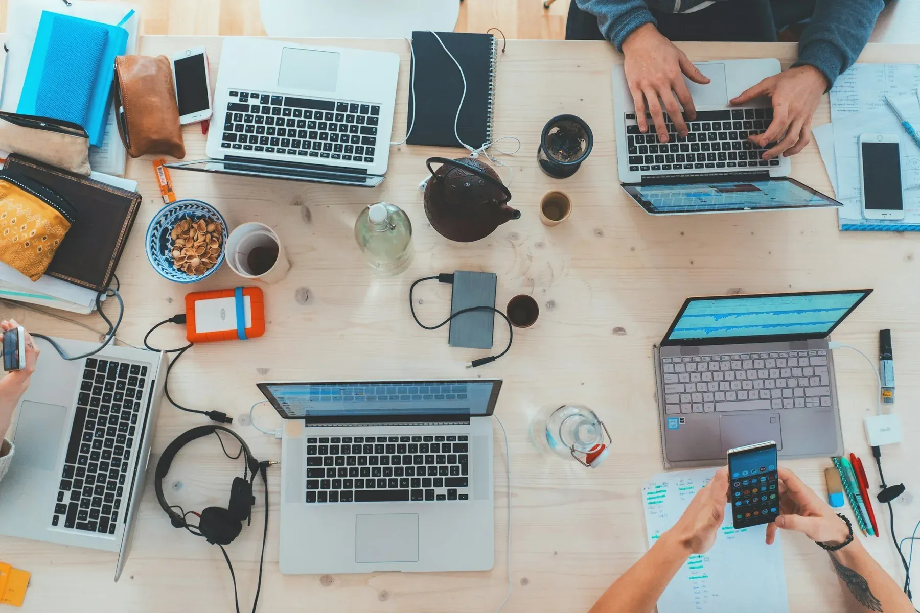 A team working on the SEO optimisation of a website